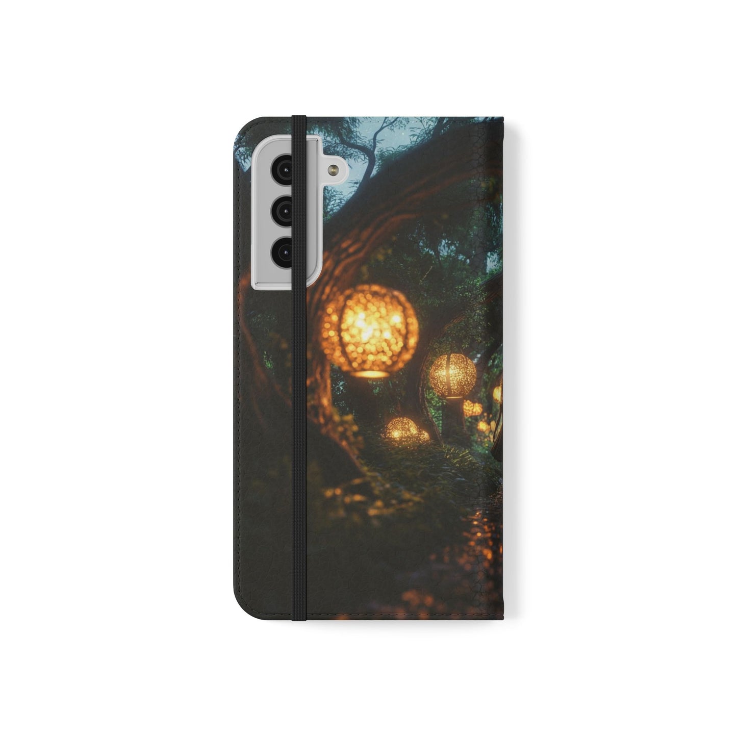 Lantern Archway Flip Cases – Girl Walking Through Forest Tunnel Art Case