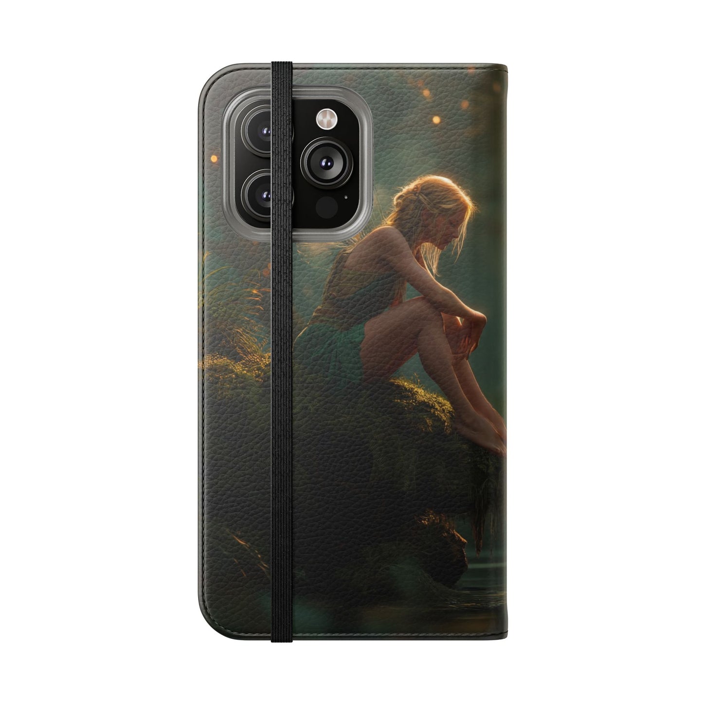 Mossy Bank Fairy Flip Cases – Golden Hour Sentinel Portrait