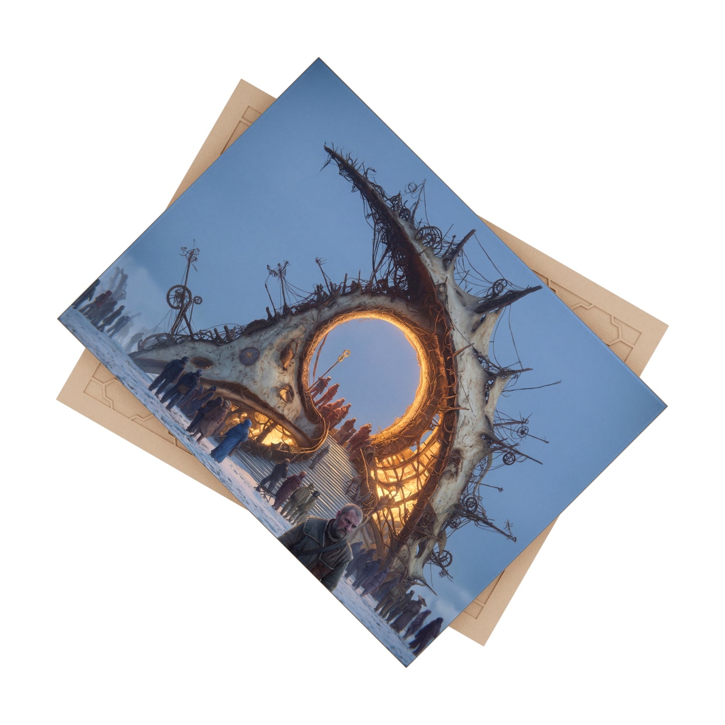 Threshold Gate Ceramic Photo Tile – Frostbound Portal to a Whispering Realm