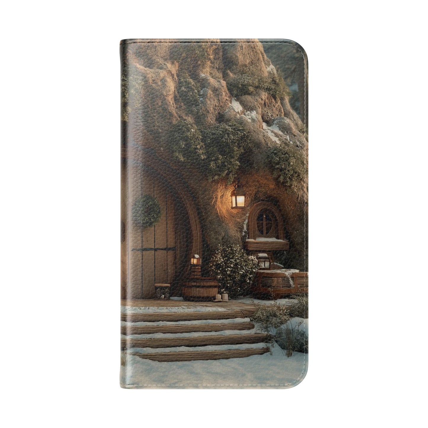 Hobbit Hole Flip Cases – Cozy Winter Doorway Scene