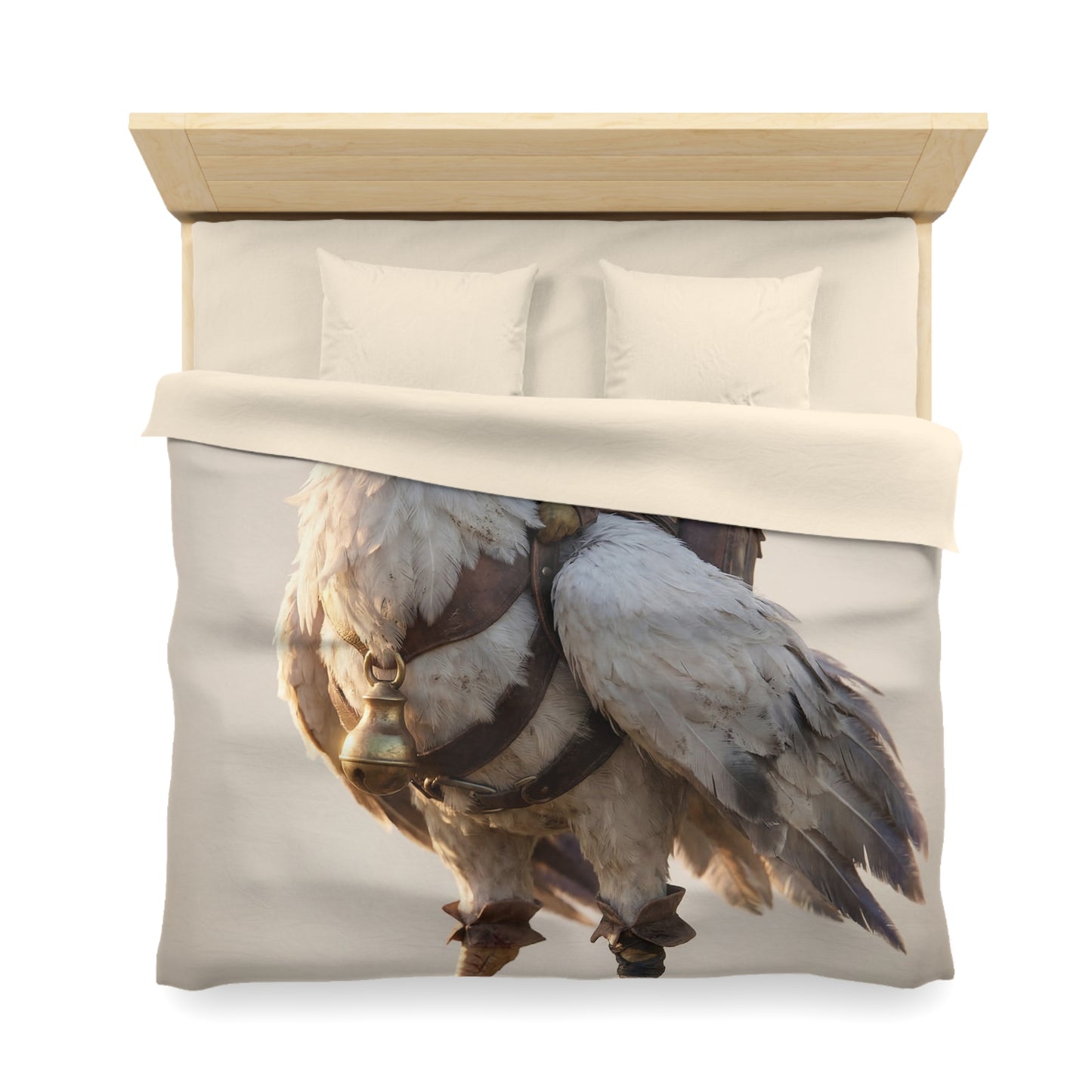 White Hawk Rider Microfiber Duvet Cover – Sunset Skybound Companion