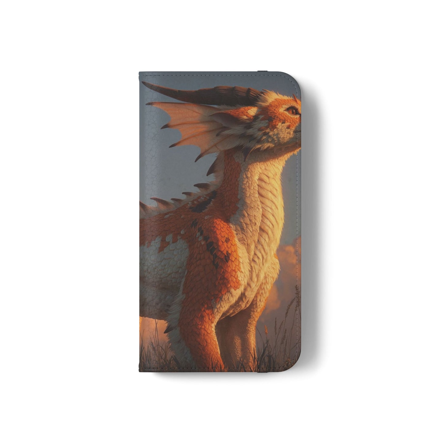 Gilded Dragon Flip Cases – Amber Sunset Guardian