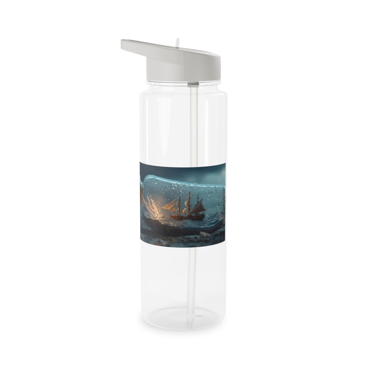 Lightning Ship Tritan Water Bottle – Stormy Seas in a Glass Vessel