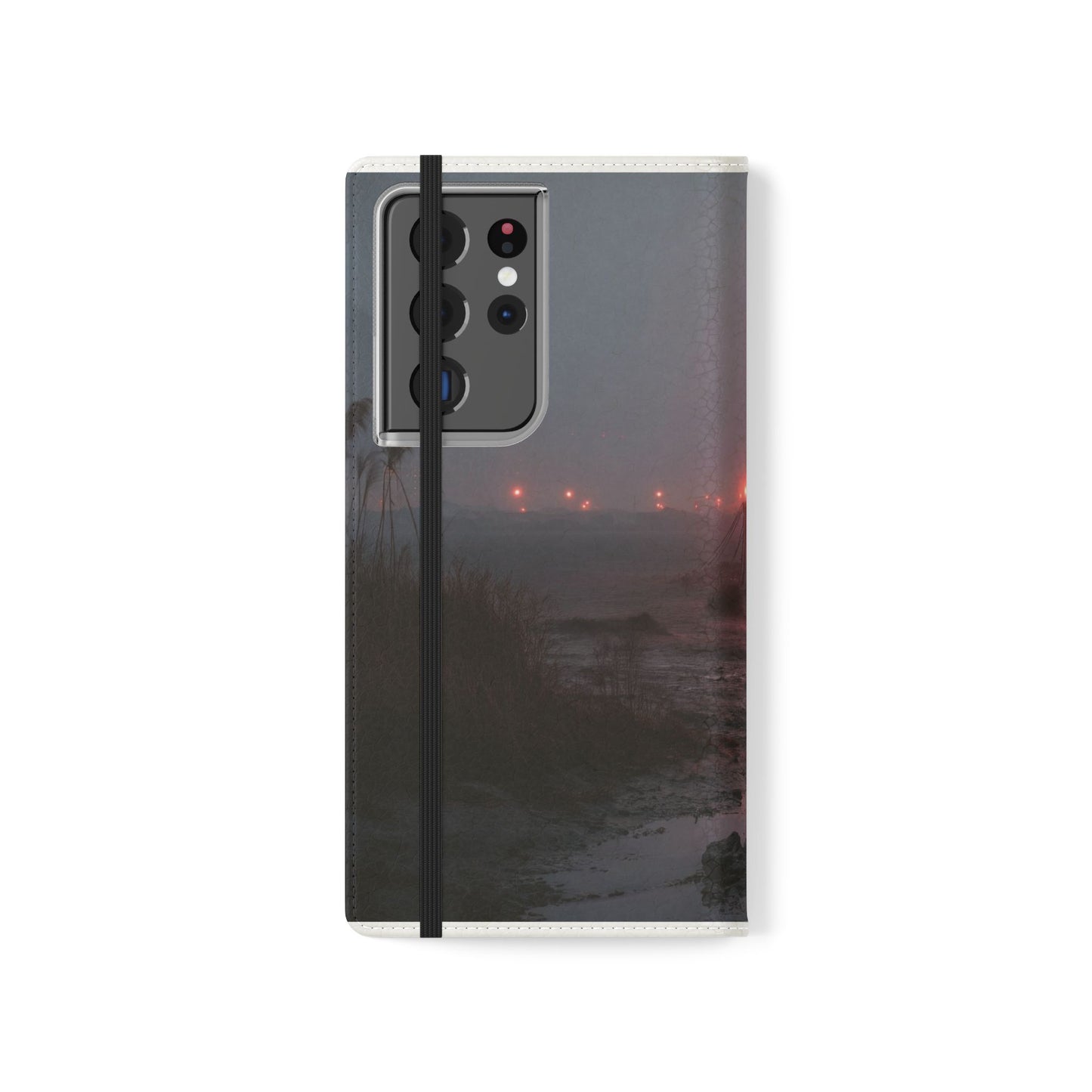 Crimson Circus Tent Flip Cases – Misty Coastside Lantern Scene