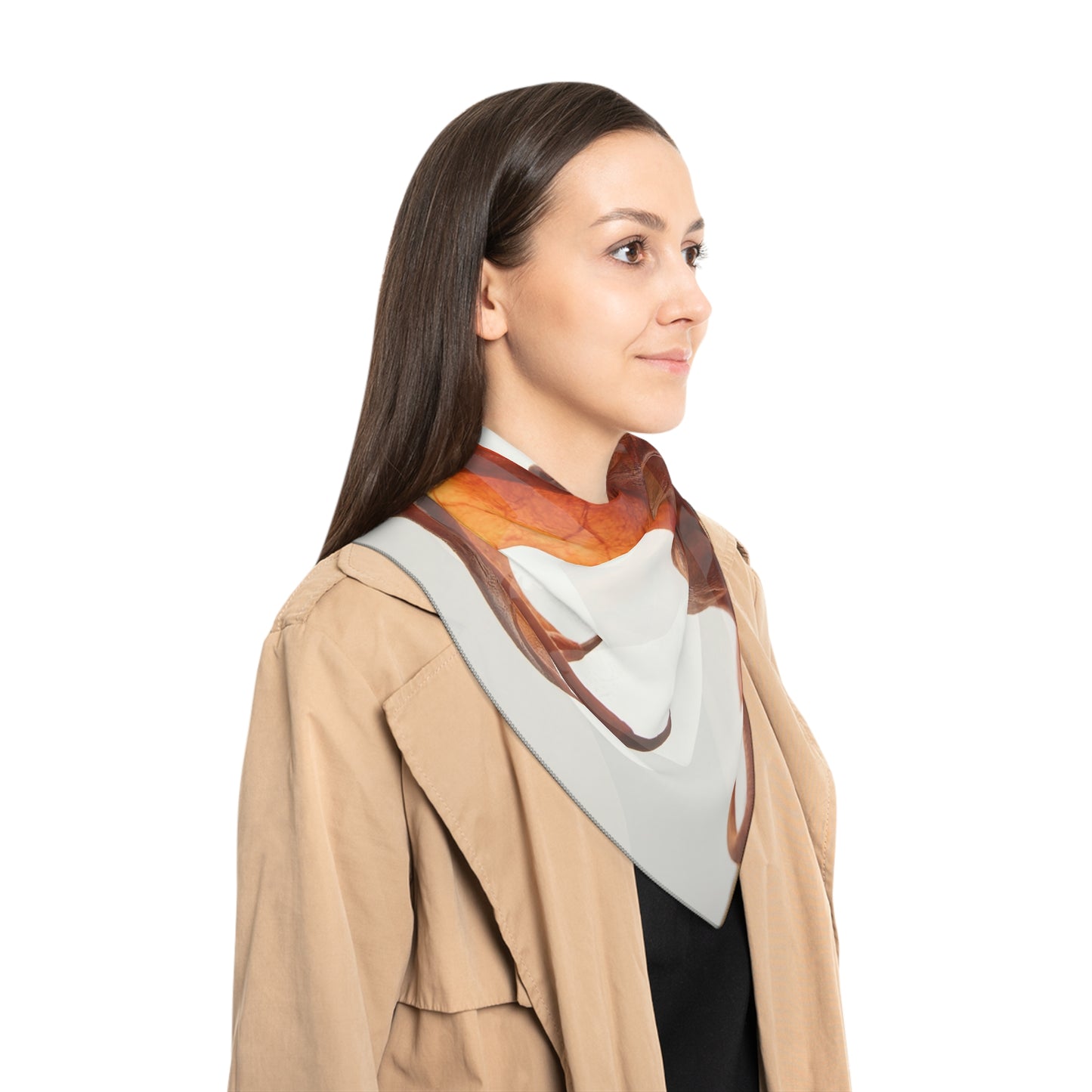 Winged Canine Sentinel Poly Scarf – Amber Glow Against the Sky