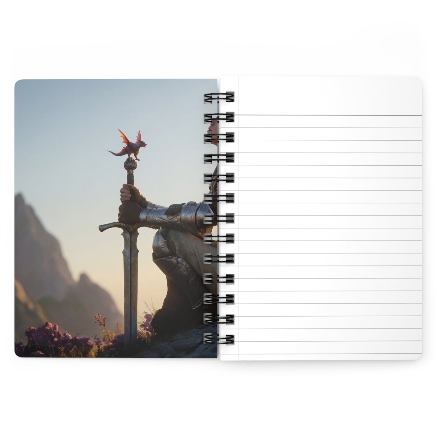Dragon Rider Sentinel Spiral Bound Journal – Sunset Peak Guardian