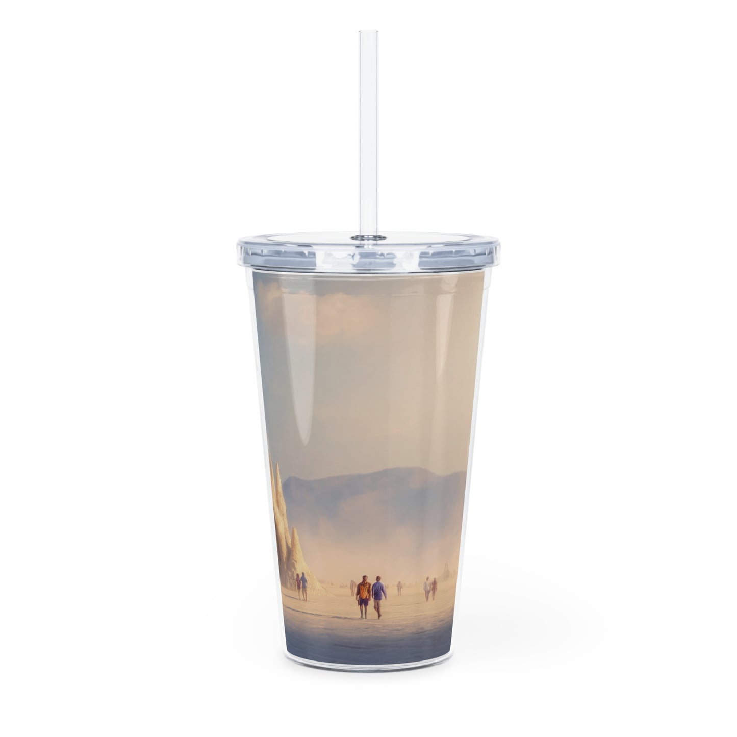Desert Cathedral Tumbler with Straw – Sunlit Sandscape Sanctuary