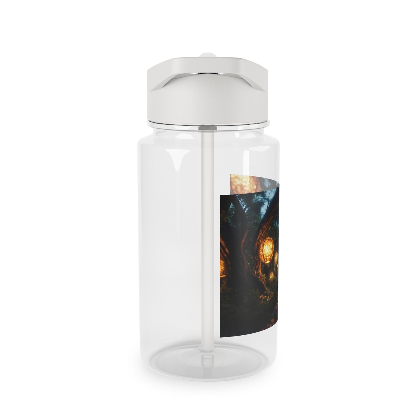 Lantern Tunnel Forest Water Bottle – Glowing Orb Archway Design