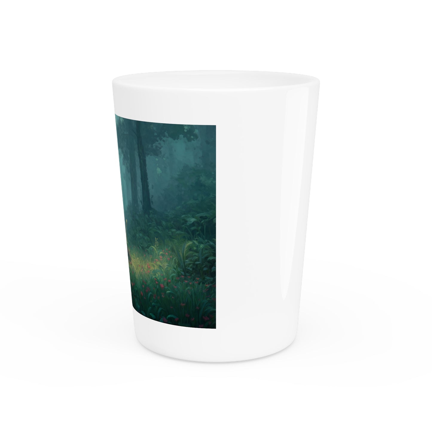 Forest Sentinel Shot Glass – Emerald Guardian in the Mist