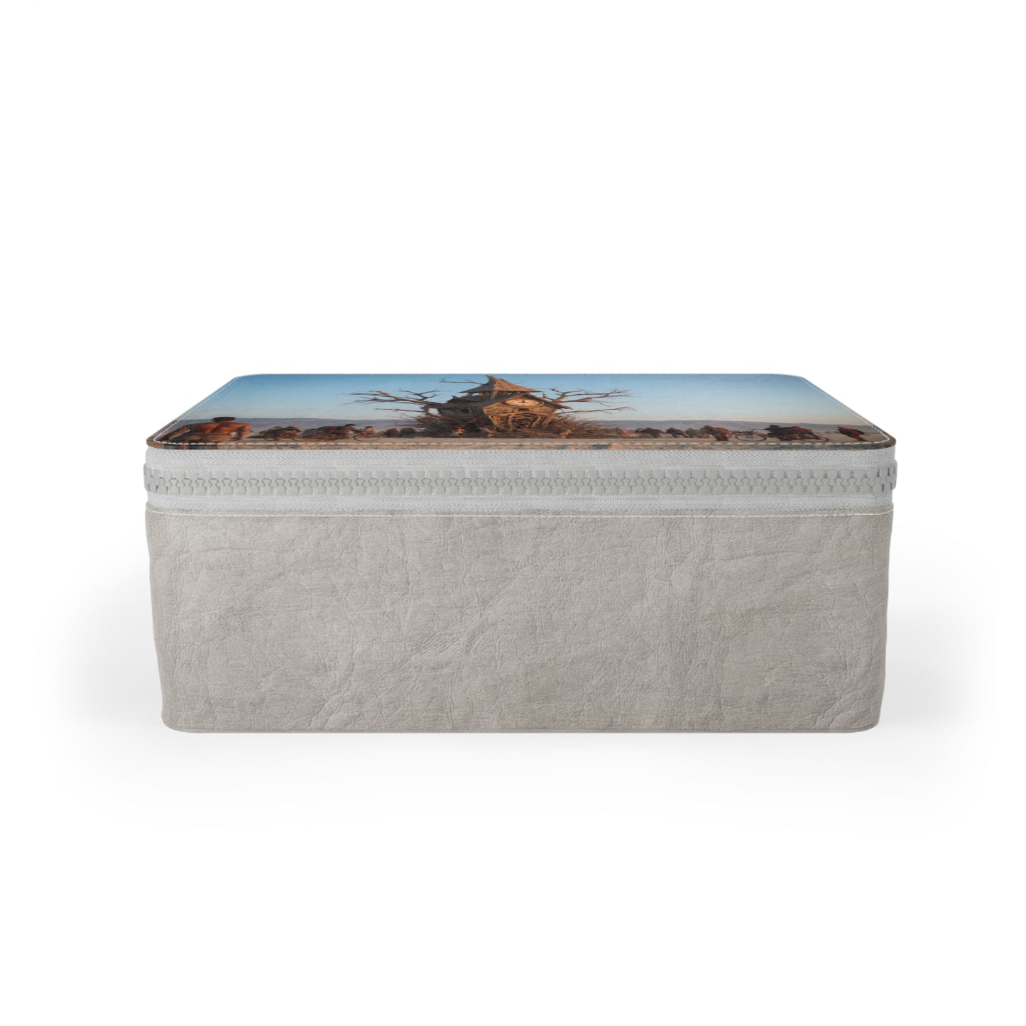 Clockwork Tower Paper Lunch Bag – Desert Sentinel at Golden Hour