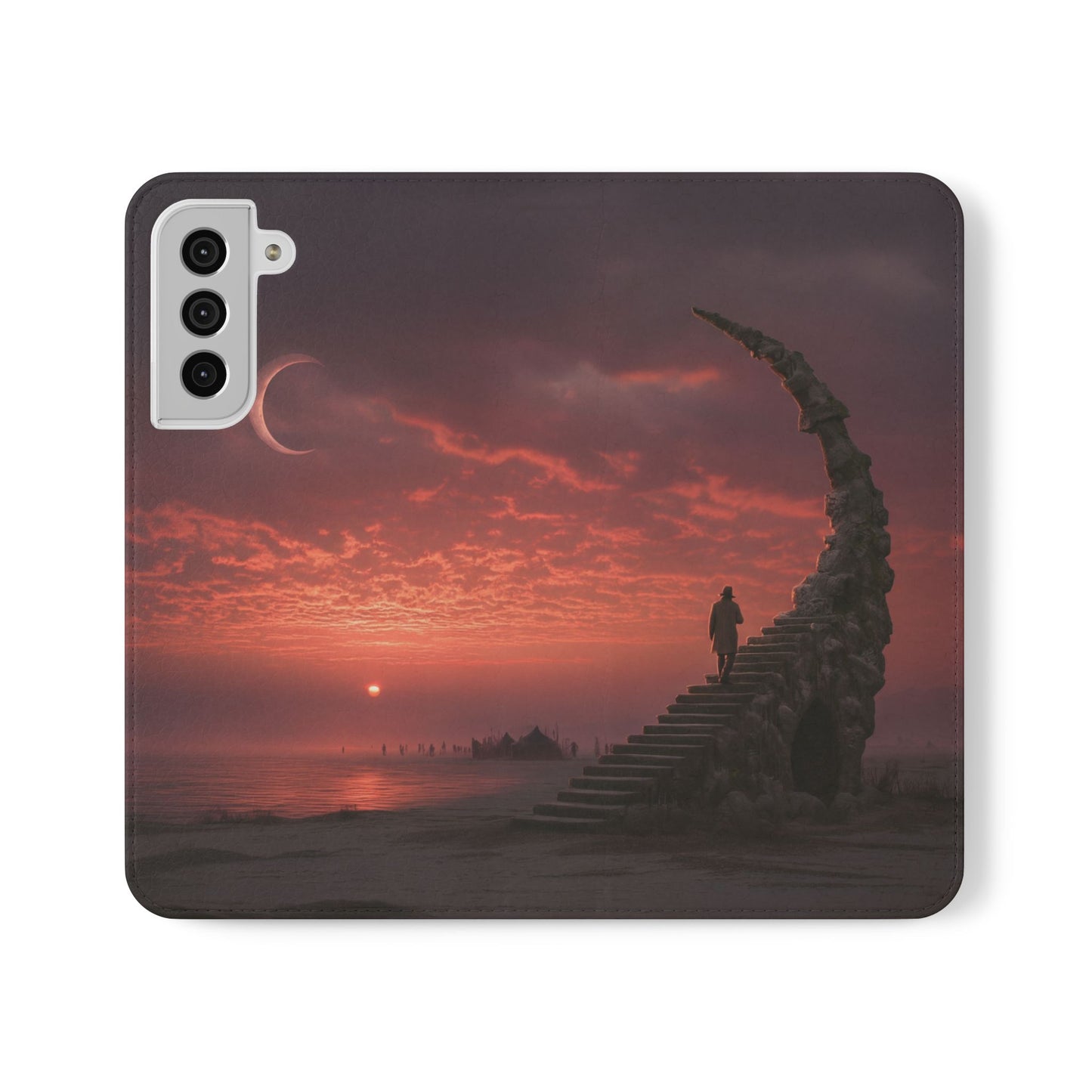 Twilight Sentinel Flip Cases – Moonlit Stairway to the Horizon
