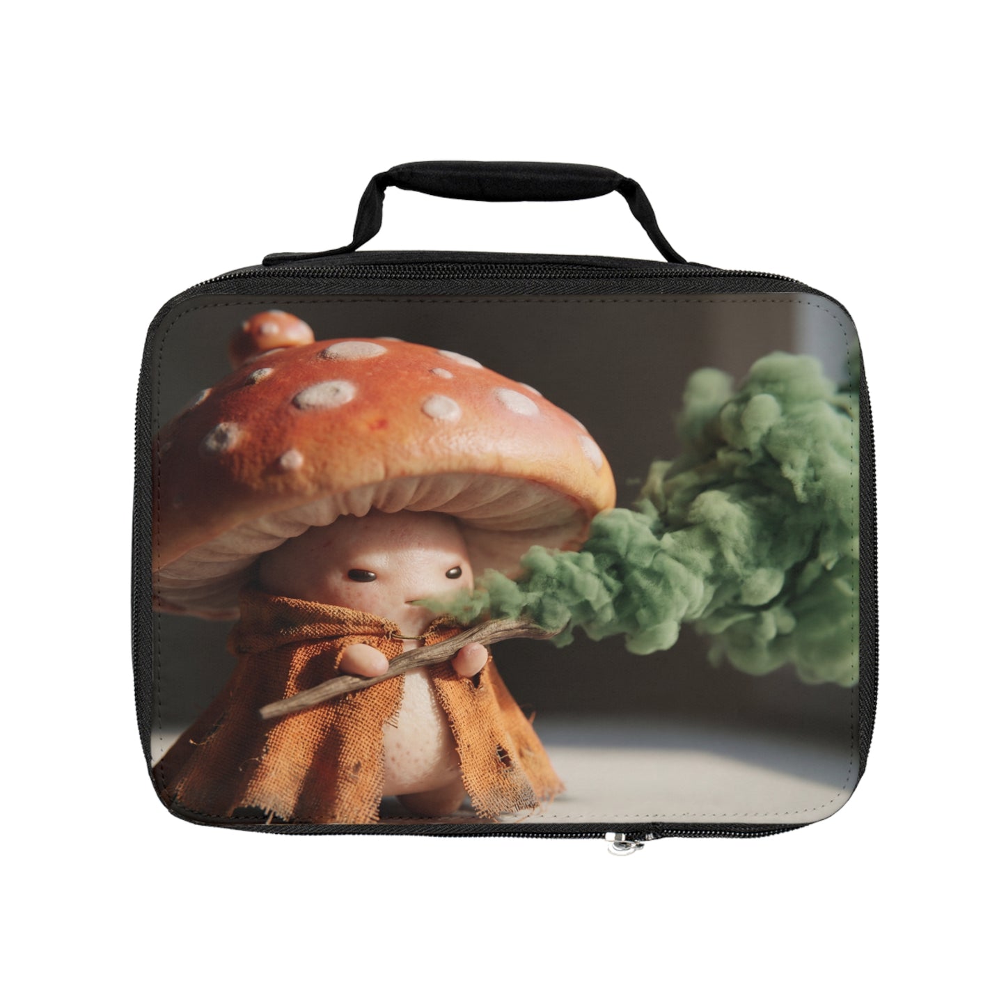 Mushroom Wiseman Lunch Bag – Whimsical Forest Alchemist with Green Smoke