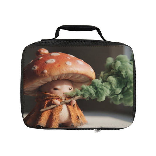 Mushroom Wiseman Lunch Bag – Whimsical Forest Alchemist with Green Smoke