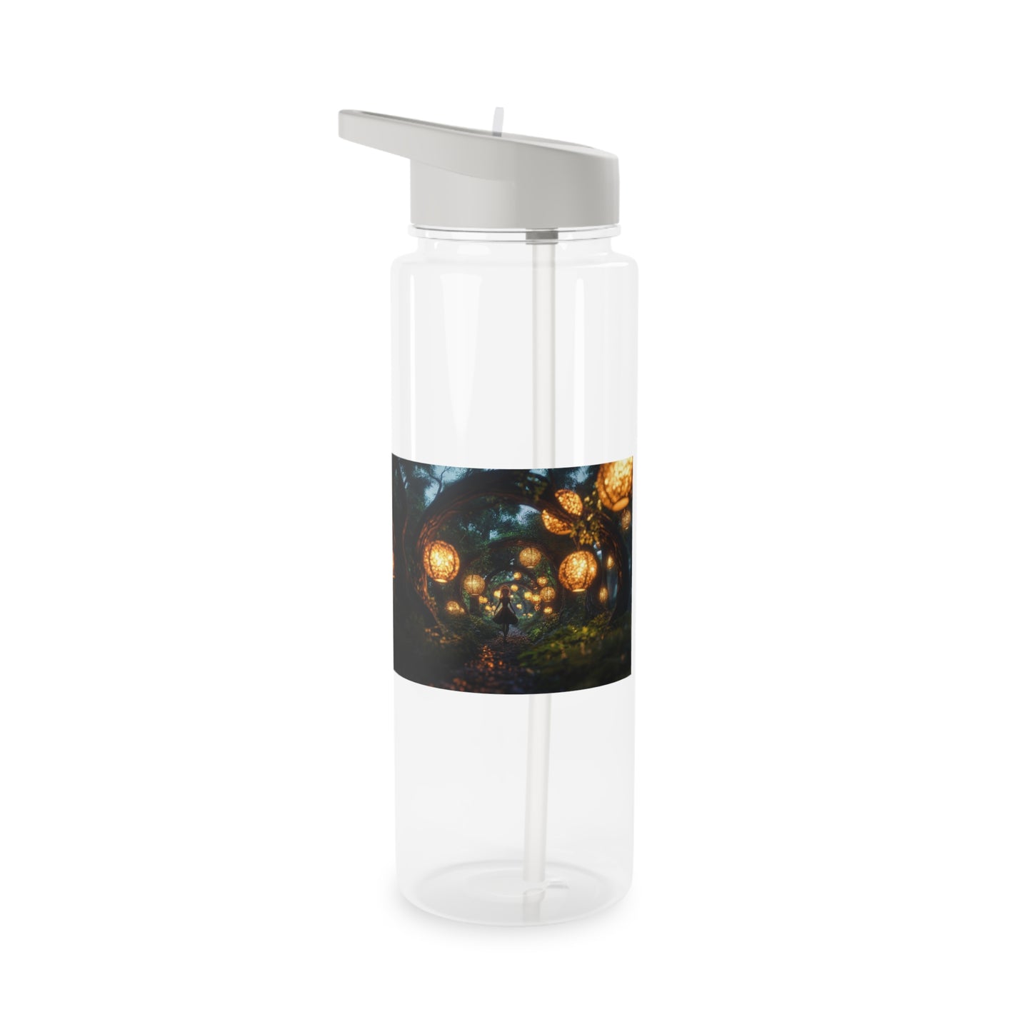 Lantern Tunnel Forest Water Bottle – Glowing Orb Archway Design