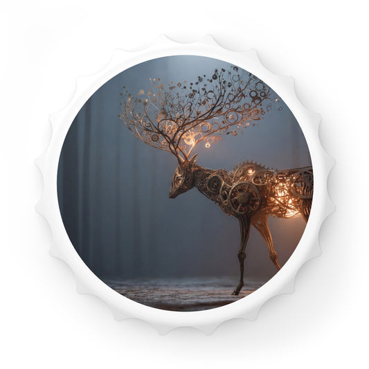Clockwork Stag Bottle Opener – Luminescent Forest Mechanism