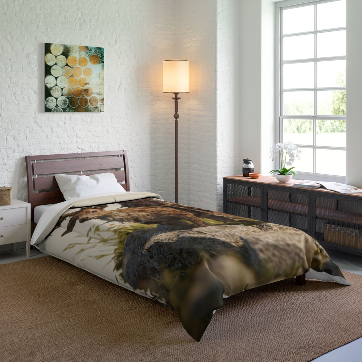 Boy with Antlered Deer Comforter – Whispering Woodlands Companion
