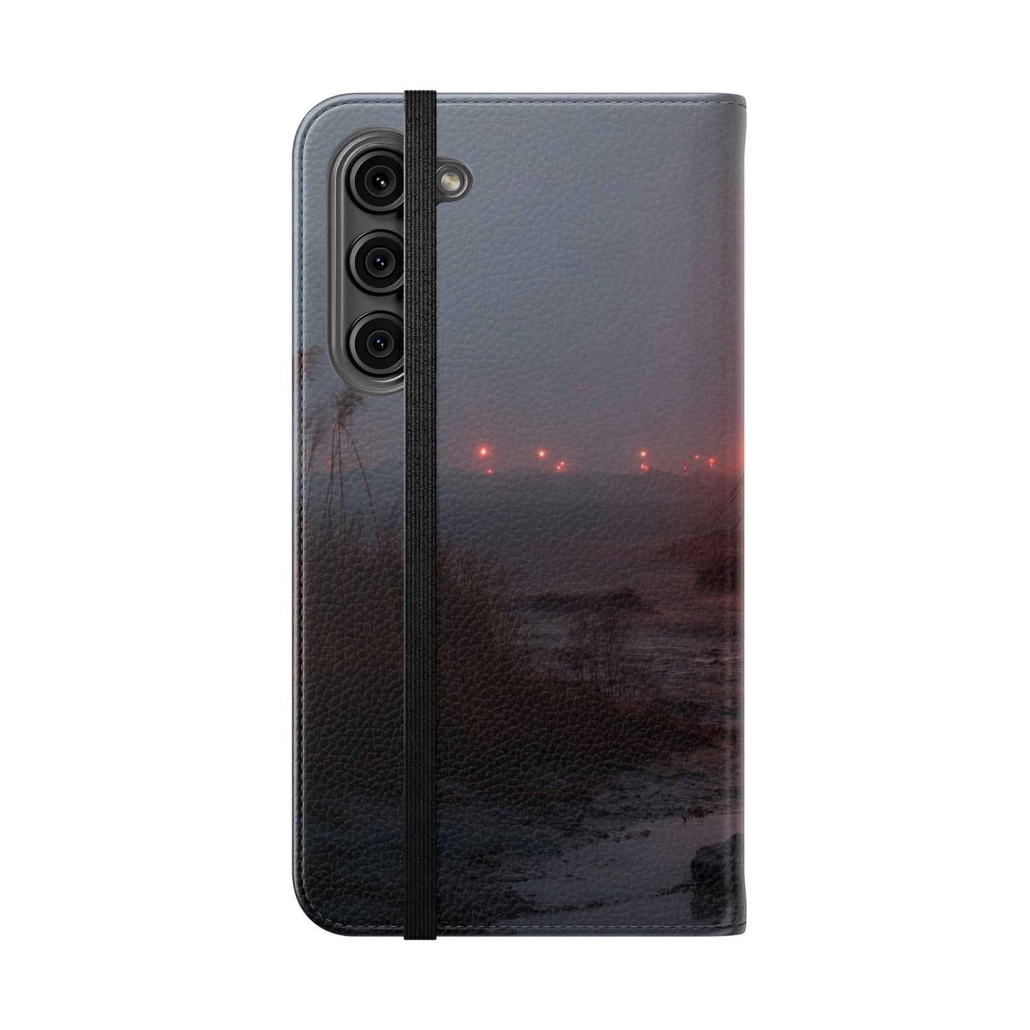Crimson Circus Tent Flip Cases – Misty Coastside Lantern Scene