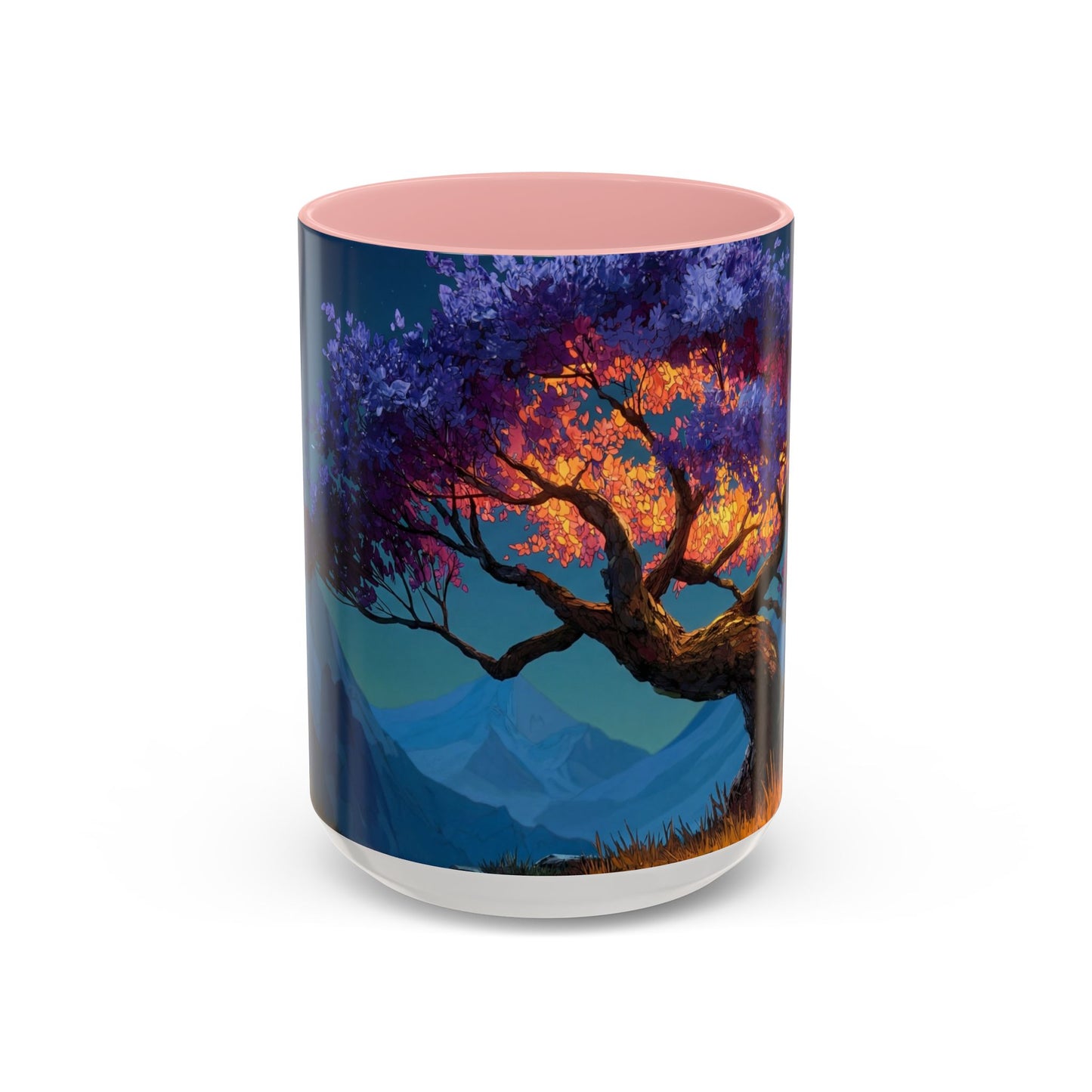 Celestial Tree Accent Coffee Mug (11, 15oz) – Twilight Bloom Dreamscape