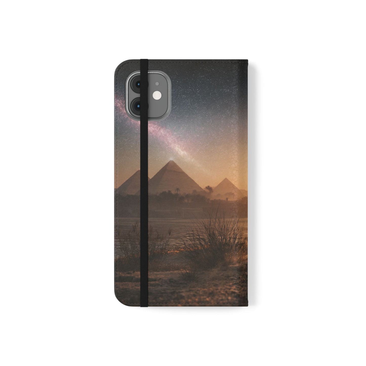 Pharaoh Cats Flip Cases – Starry Nile Guardians on the Bank