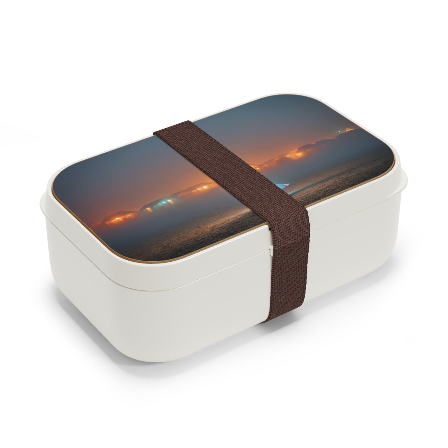 Twilight Beach Wanderer Bento Lunch Box – Luminescent Dress & Distant Lights