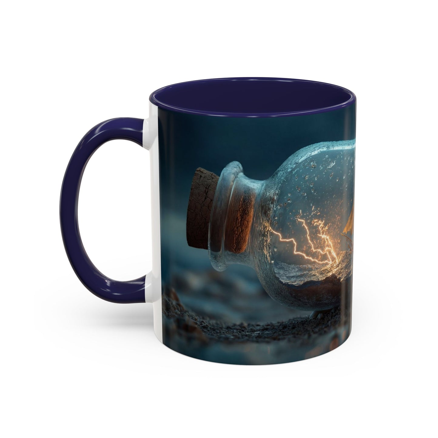 Stormbound Galleon Accent Coffee Mug (11, 15oz) – Bottle of Sea and Lightning