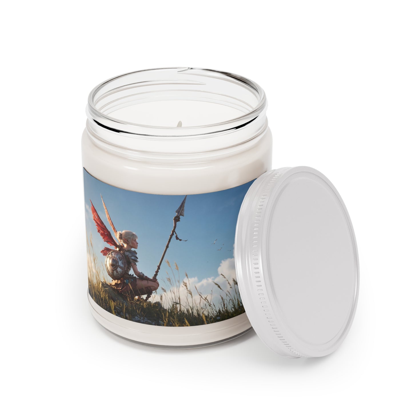 Guardian of the Wind Scented Soy Candles with White Lid, 9oz – Sunset Vigil on the Ridge