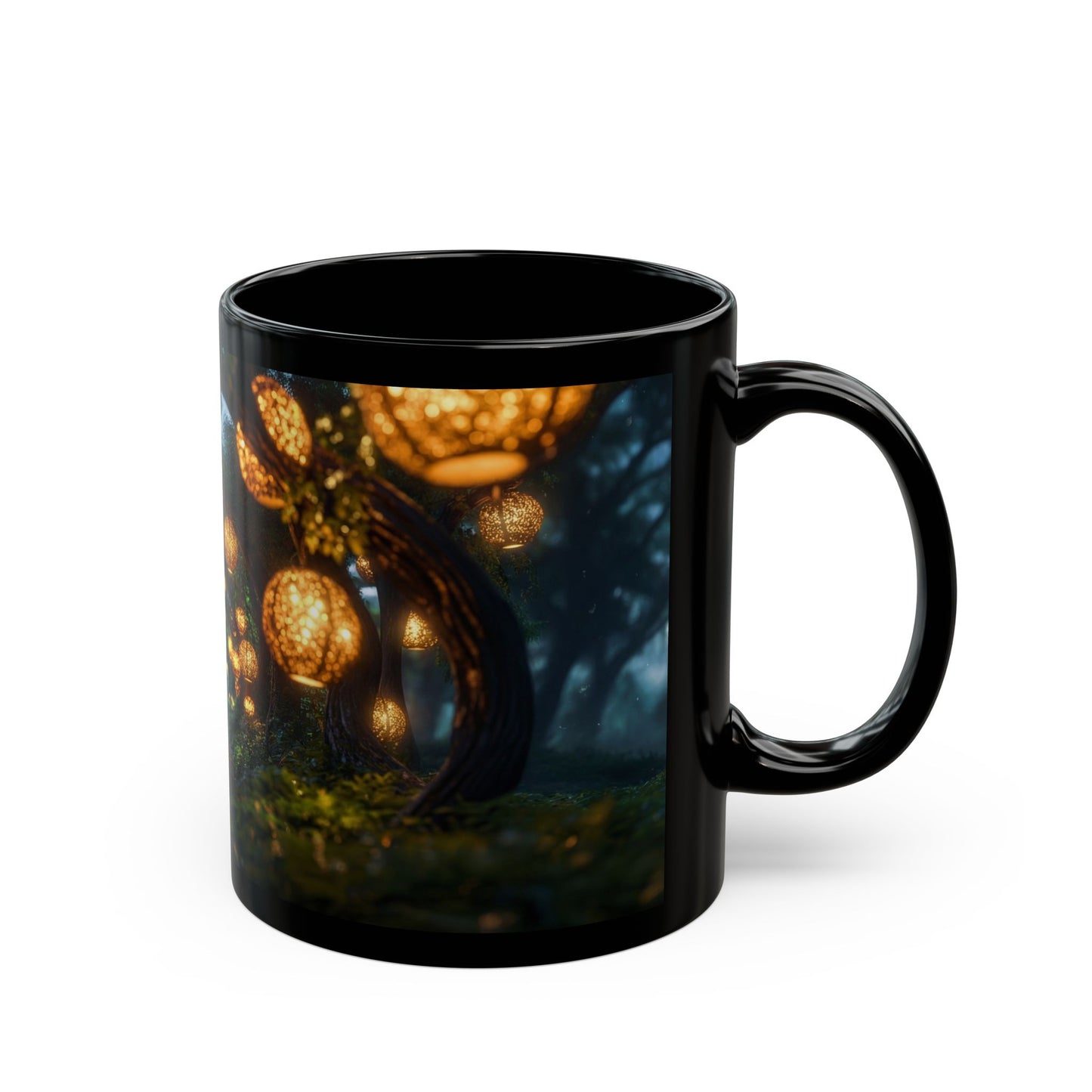 Luminous Lantern Grove Mug – Whispering Pathway Through Ancient Trees