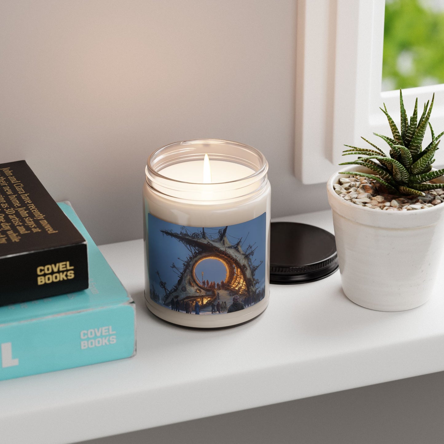 Fractal Gateway Scented Soy Candle, 9oz – Warm Light Through Forgotten Ruins