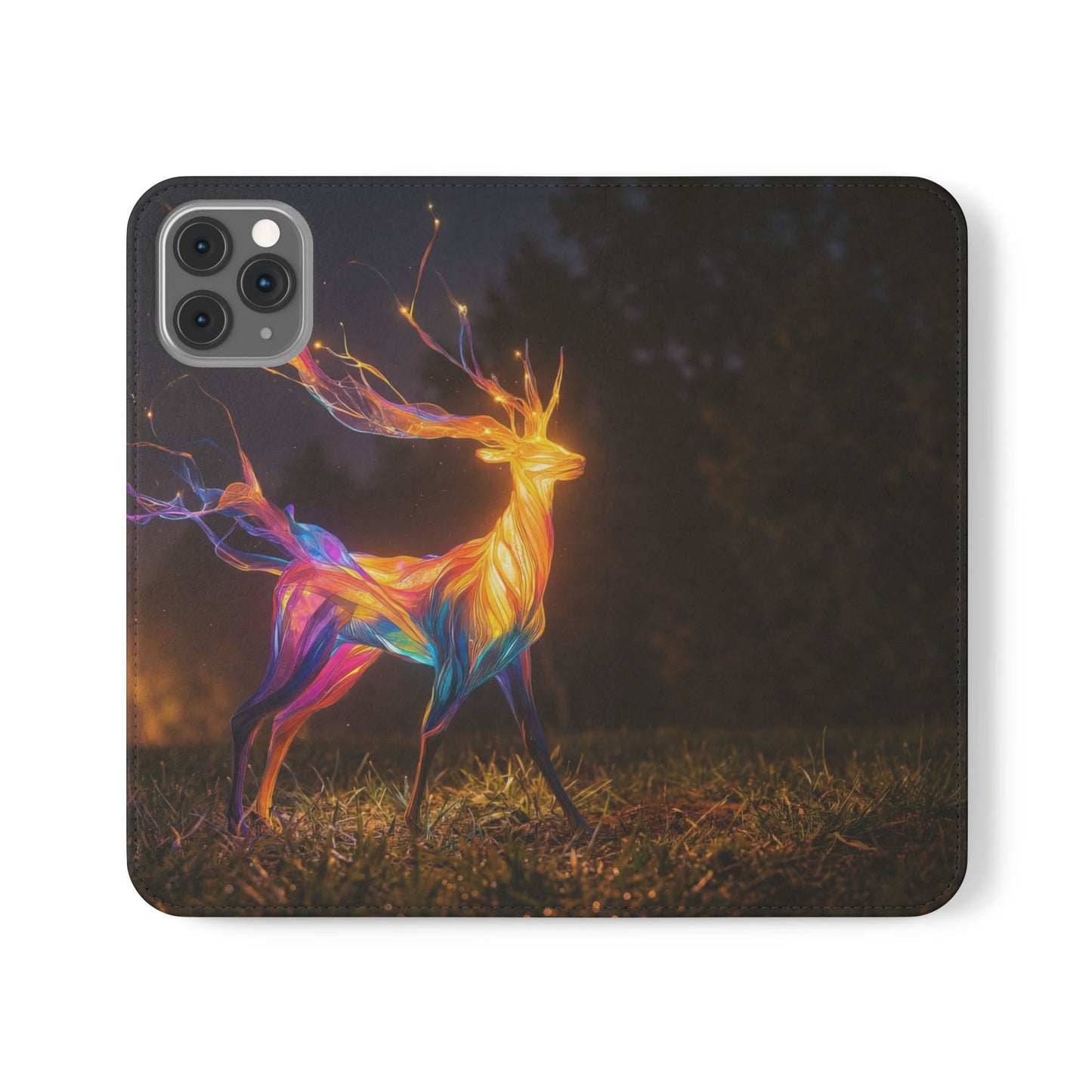 Ethereal Deer Flip Cases – Luminous Spirit Portrait