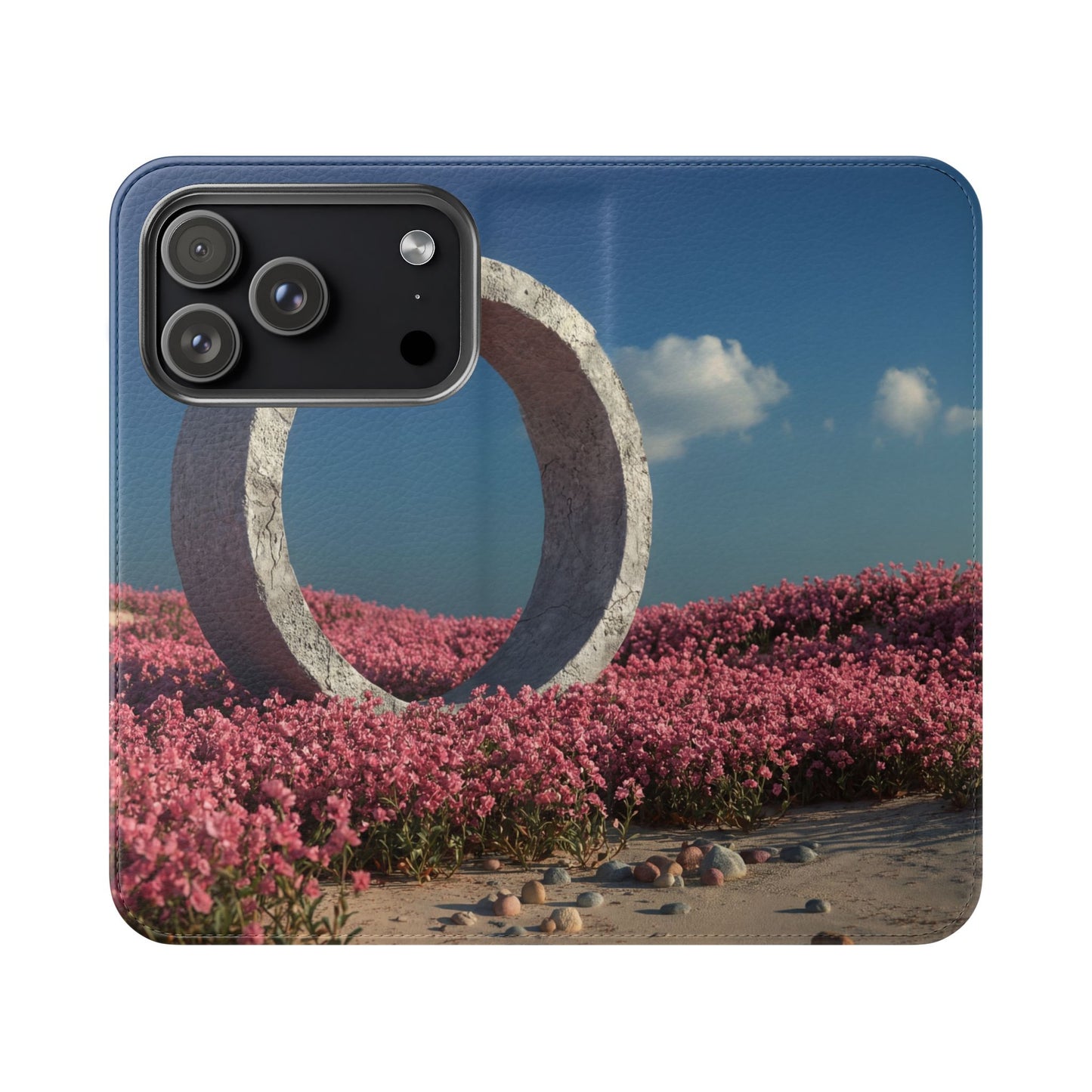 Stone Circle Flip Cases – Pink Flower Field Monument