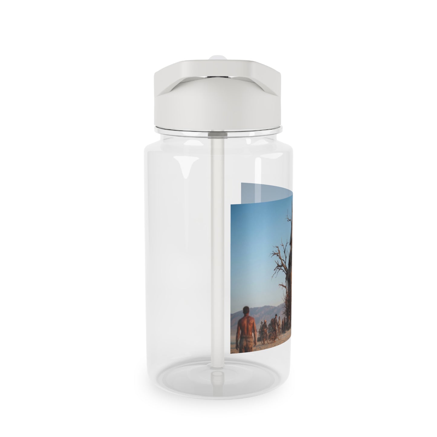 Clock Tower Tritan Water Bottle – Worn Wooden Sentinel at Sunset