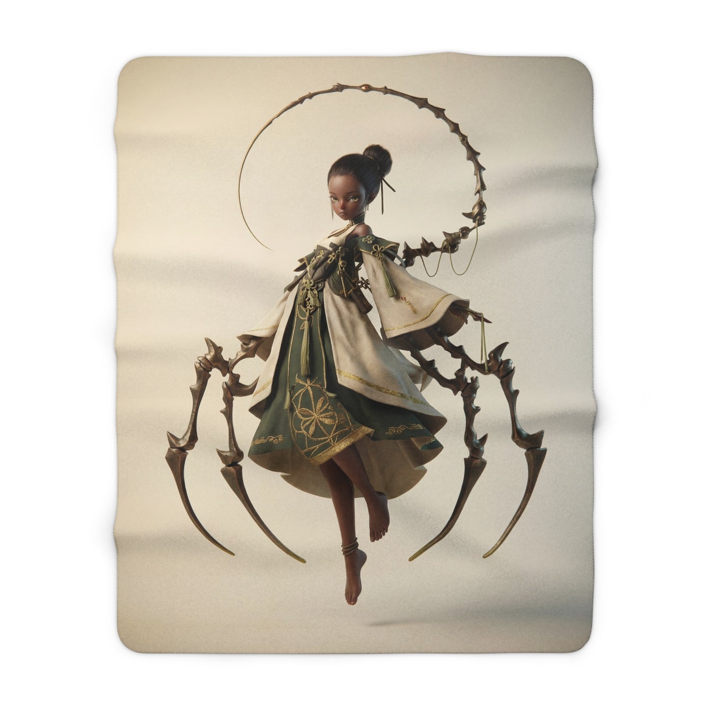 Moonlit Weaver Sherpa Fleece Blanket – Bronze Skein & Whispering Threads