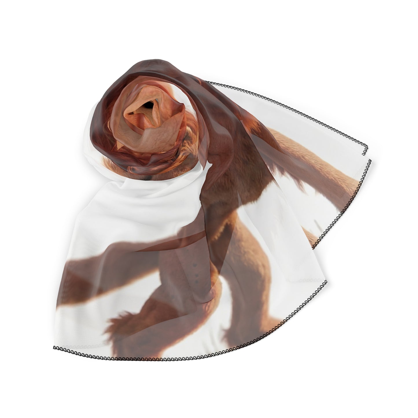 Winged Lion Sentinel Poly Scarf – Sunset Guardian of the High Peaks
