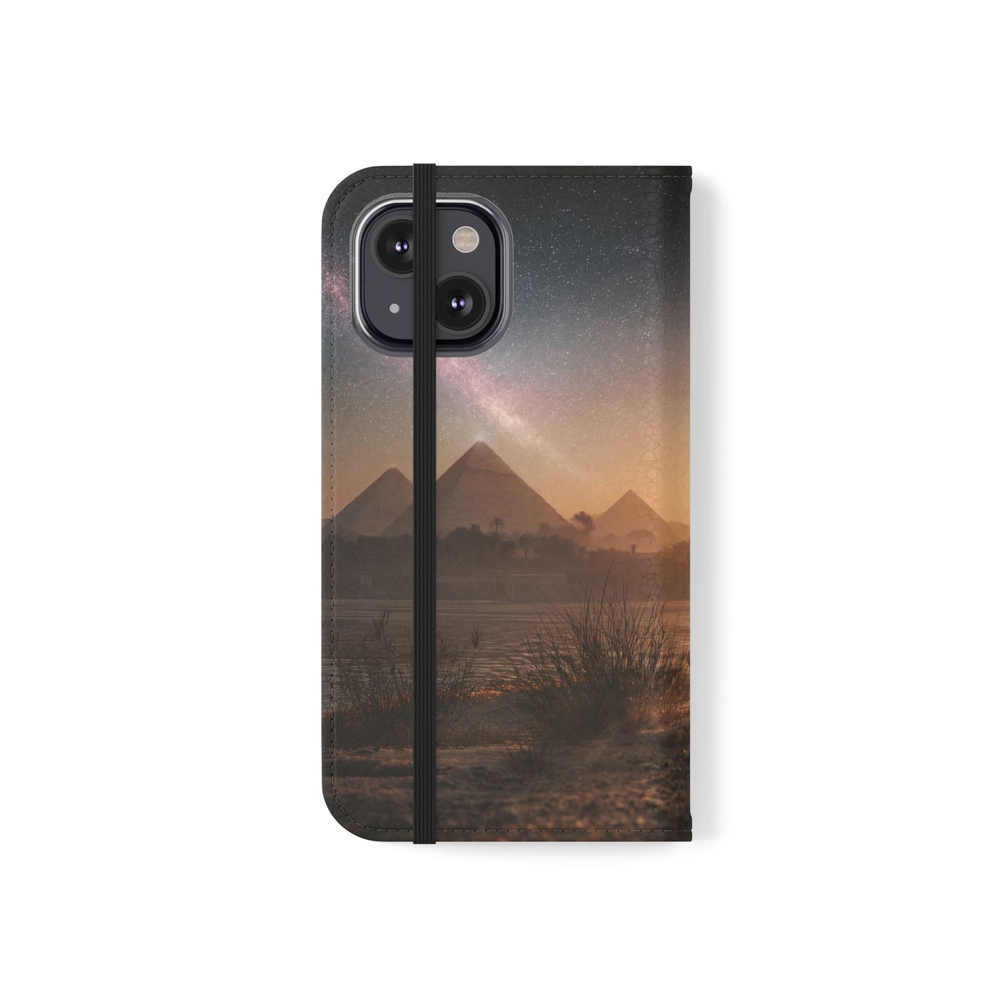 Pharaoh Cats Flip Cases – Starry Nile Guardians on the Bank