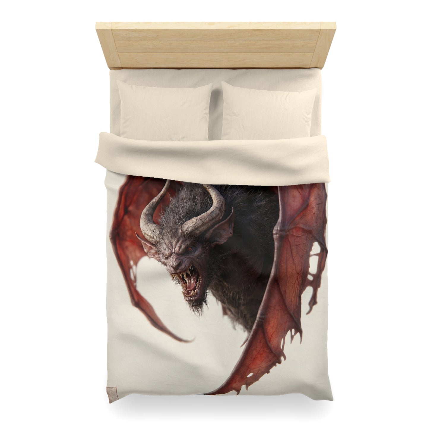 Crimson Winged Horror Microfiber Duvet Cover – Shadowed Beast Roar