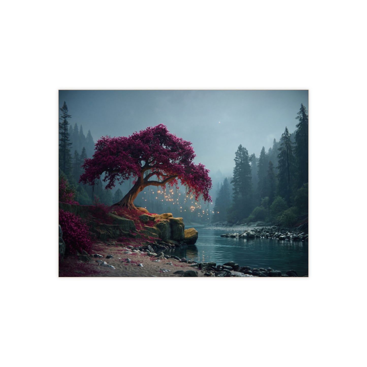 Twilight Blossom Tree Ceramic Photo Tile – Secret Garden Whispers