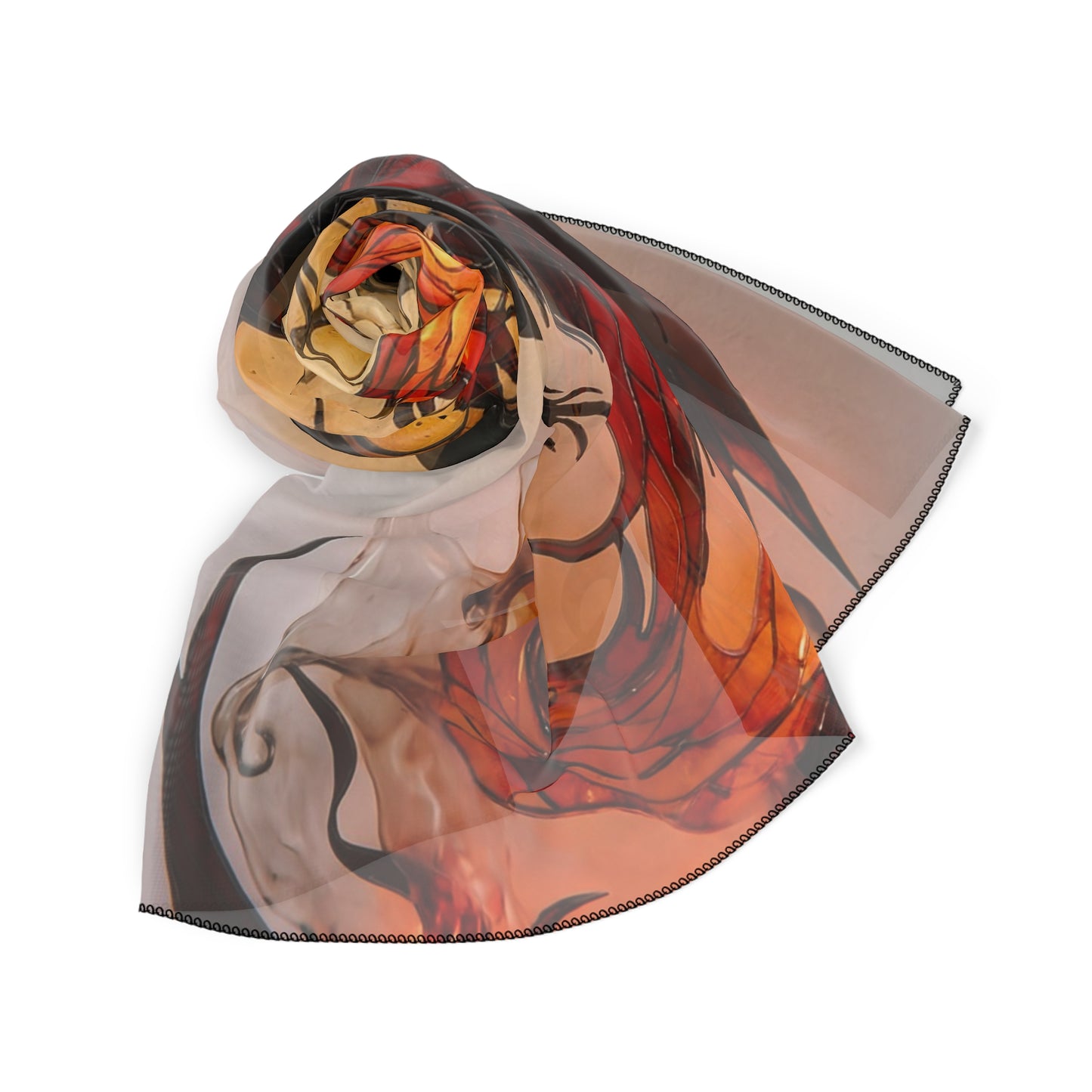 Phoenix Reborn Poly Scarf – Amber Flame Dreamscape