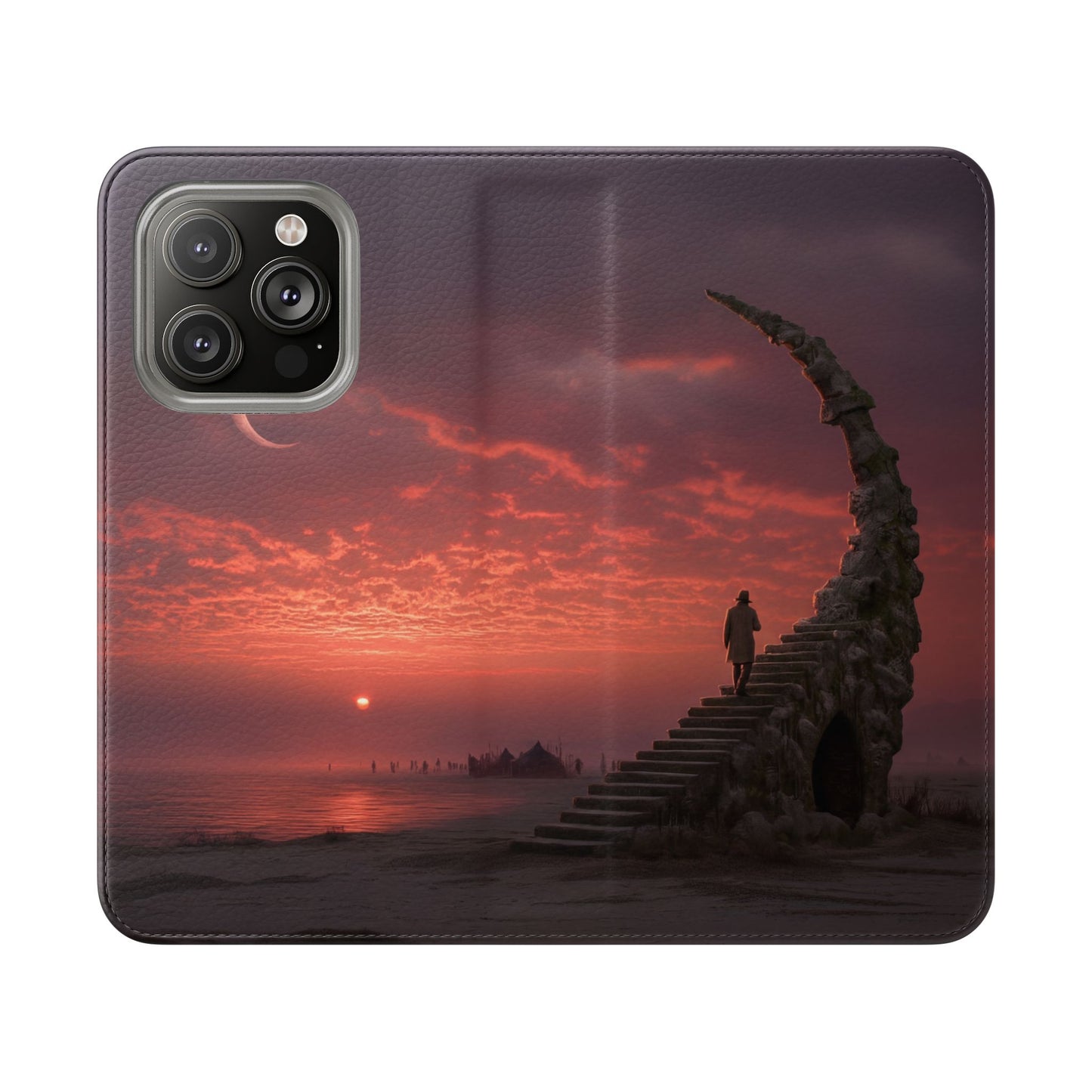 Twilight Sentinel Flip Cases – Moonlit Stairway to the Horizon