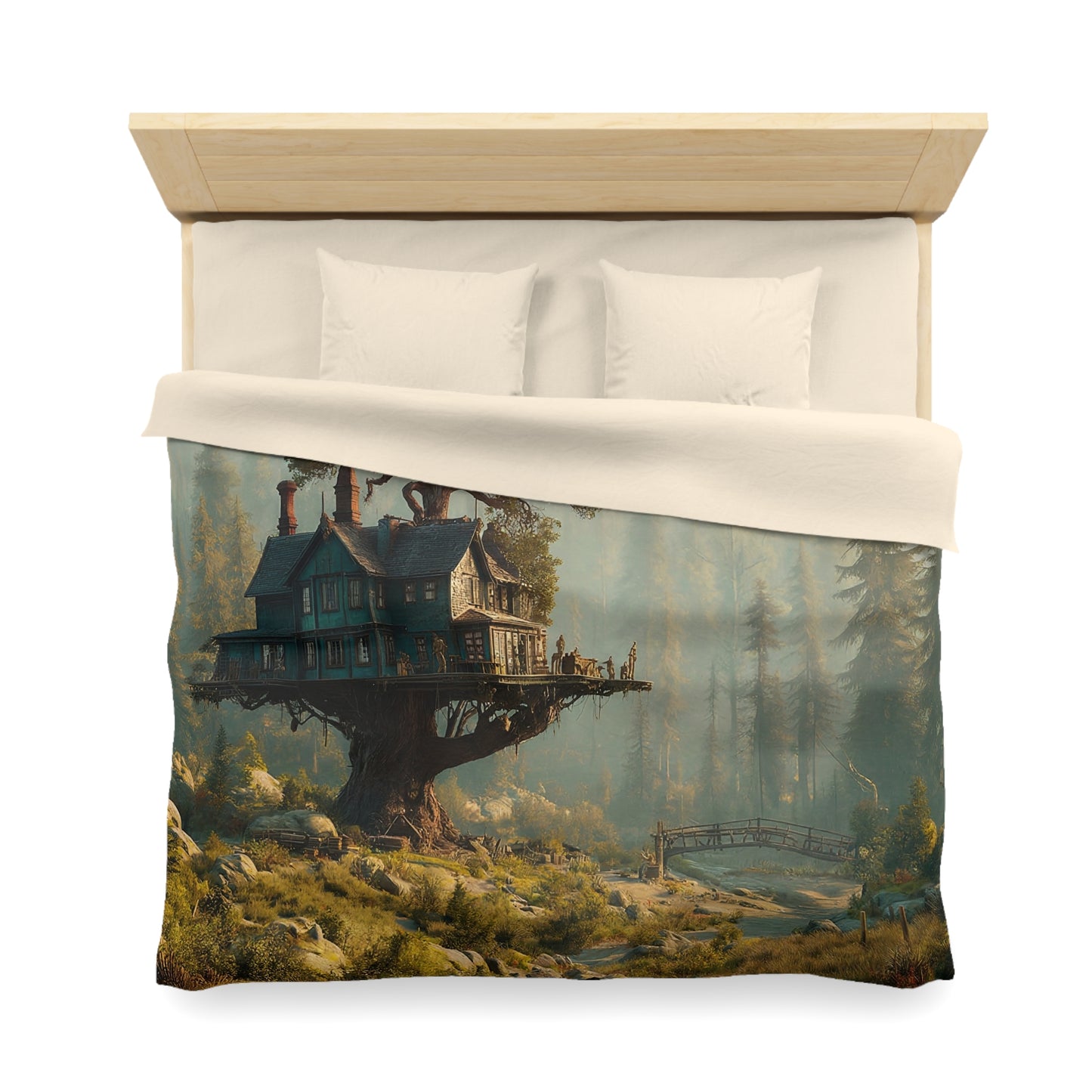 Treehouse Haven Microfiber Duvet Cover – Sunrise Over Whispering Pines