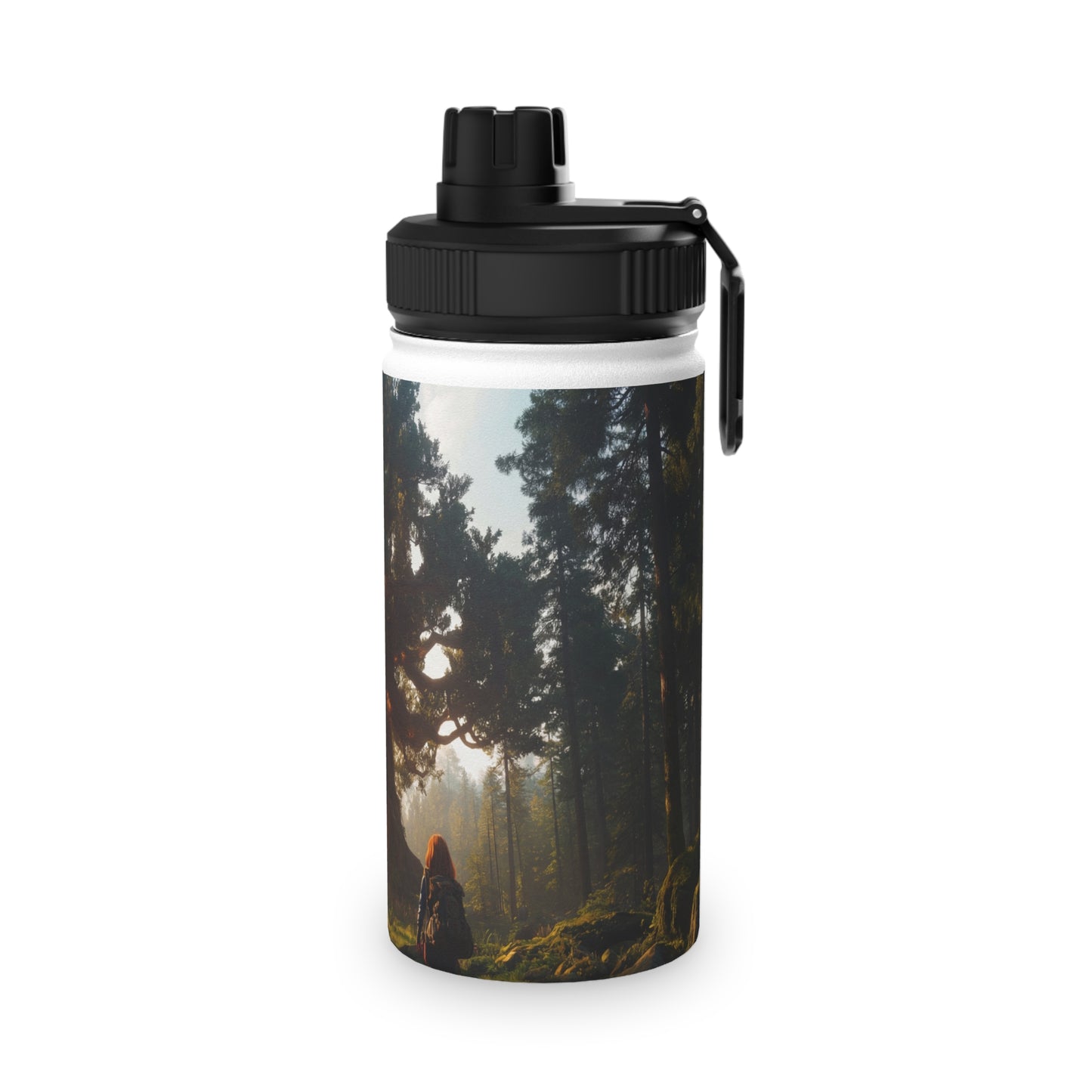 Ancient Treehouse Door Water Bottle – Sunlit Forest Sanctuary