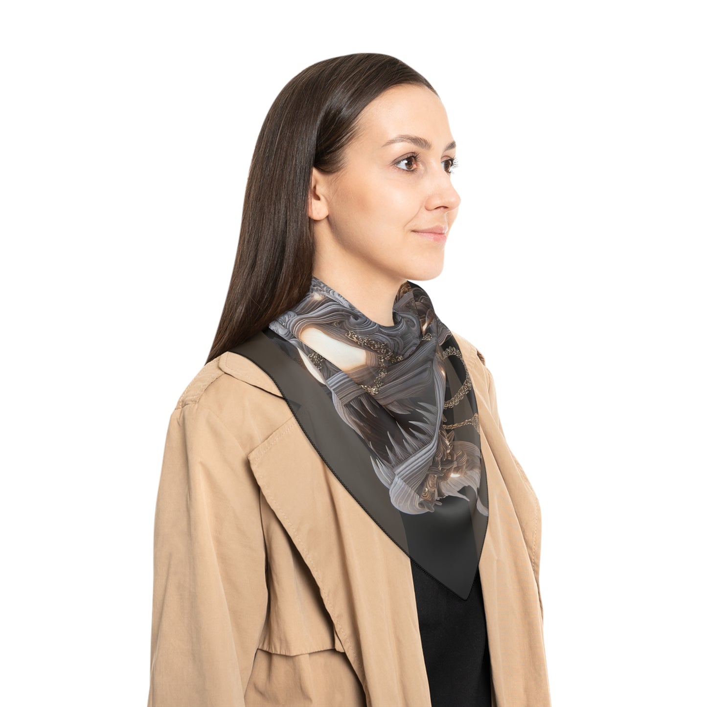 Luminescent Deep-Sea Sentinel Scarf – Chandelier Fish Dreamscape