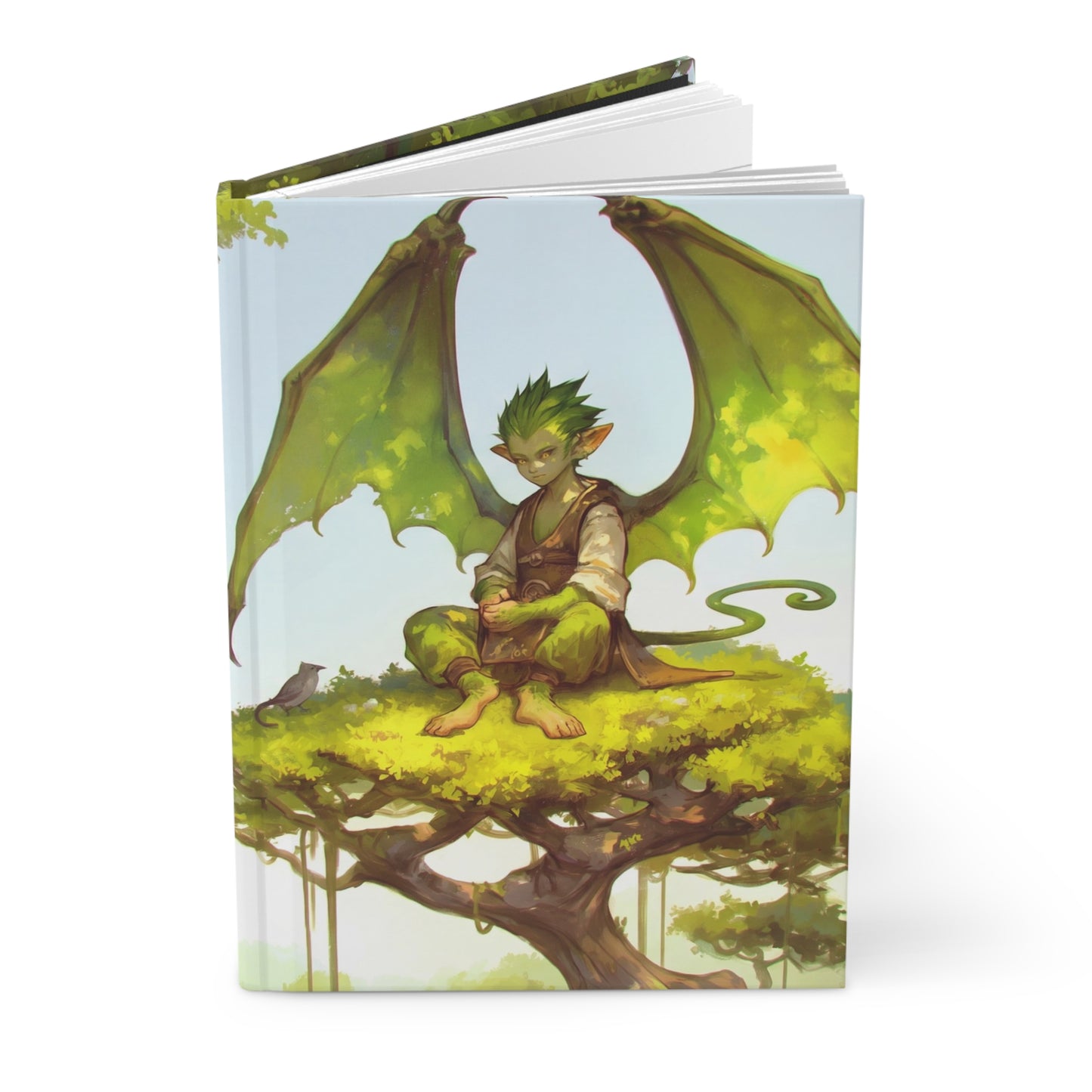 Greenwing Guardian Hardcover Journal Matte – Serene Forest Perch