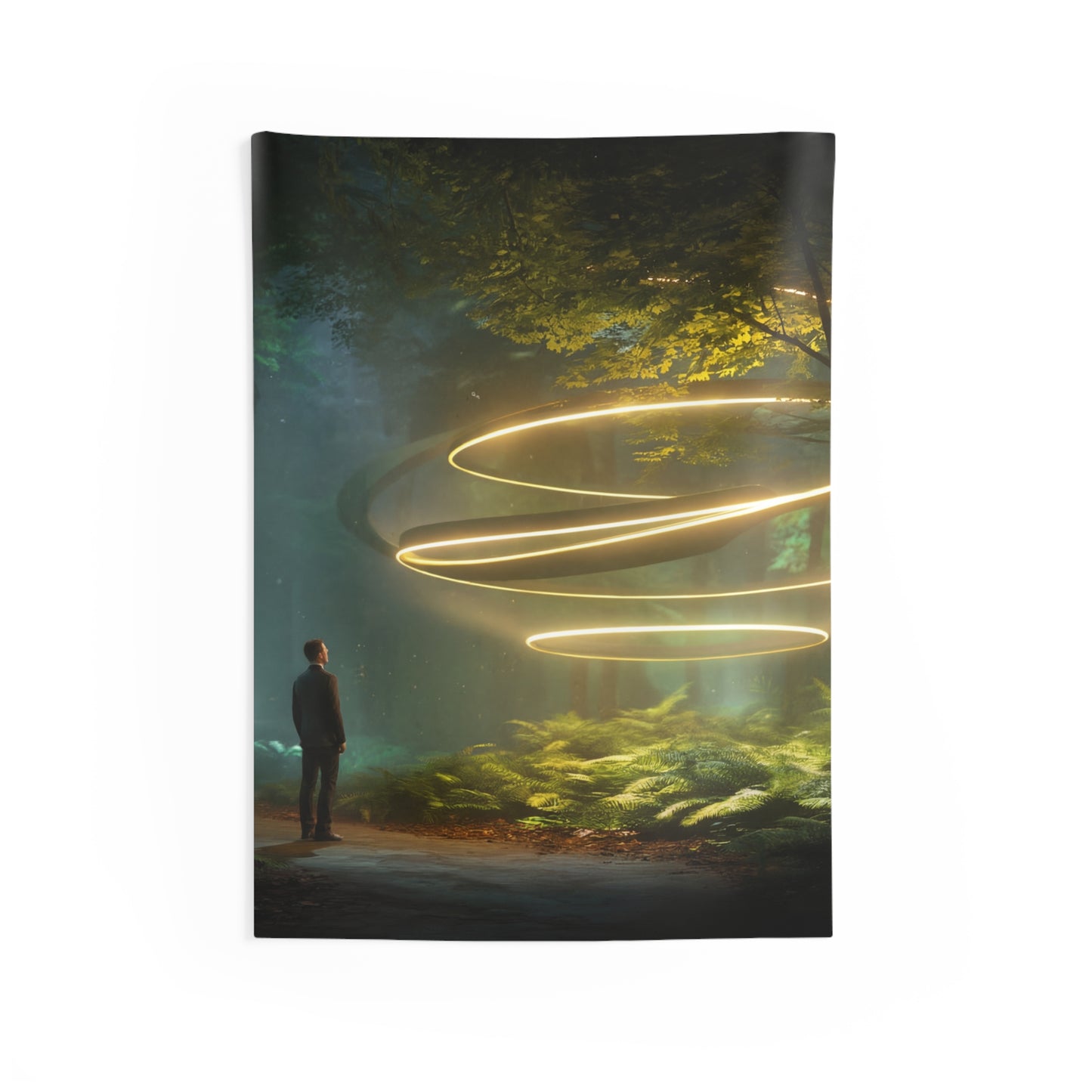 Celestial Vortex Indoor Wall Tapestries – Indigo Cloud Dreamscape