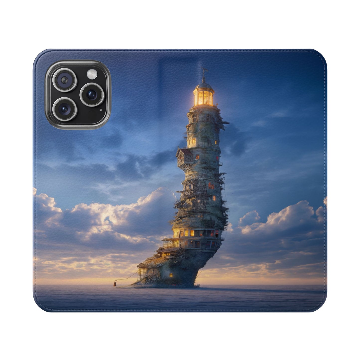 Twilight Sentinel Flip Cases – Lighthouse on a Storm-Tossed Sea