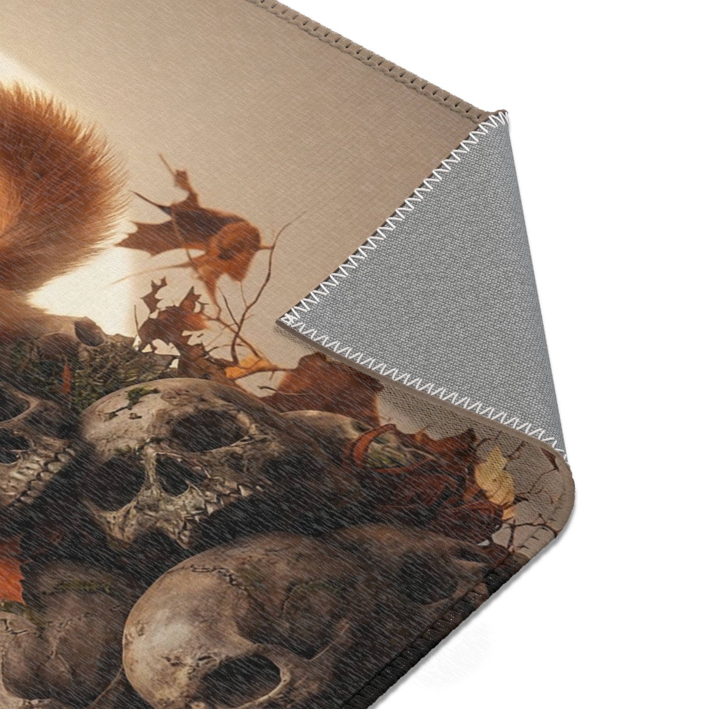 Batwing Corgi Area Rug – Moonlit Skull Throne Fantasy