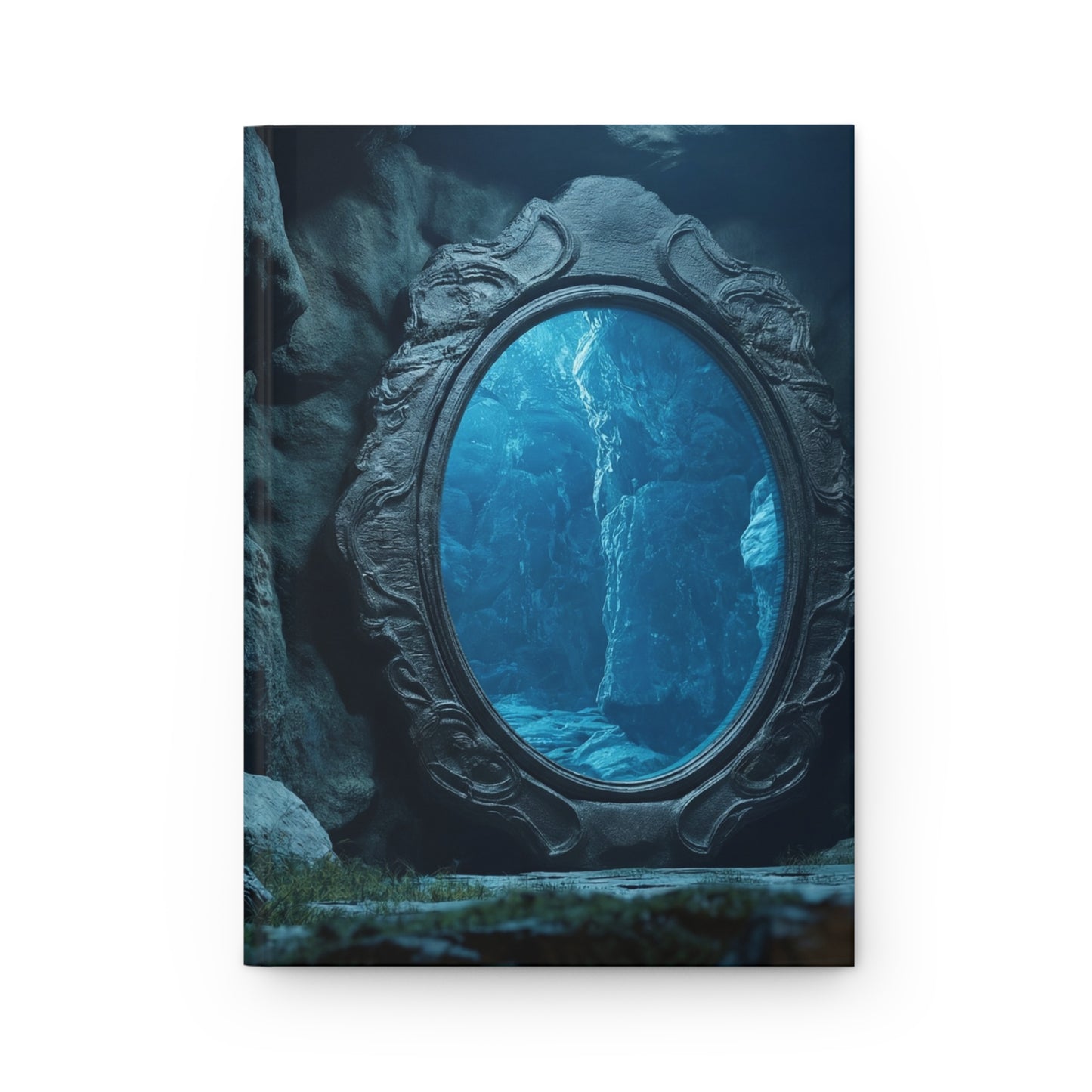 Portal Mirror in Ancient Cave Hardcover Journal Matte – Whispers of the Deep Blue