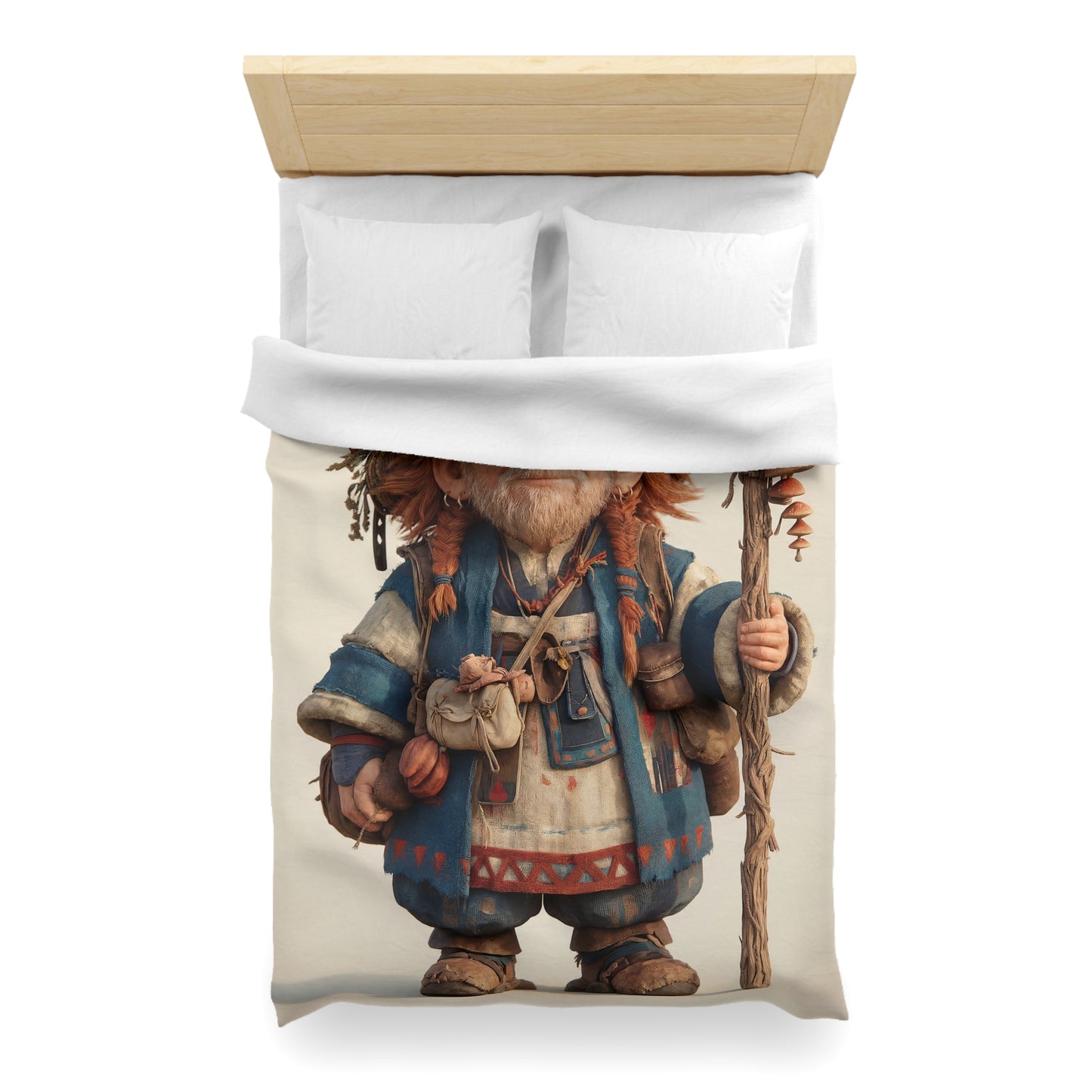 Forest Wiseman Microfiber Duvet Cover – Earth-Toned Herbal Gatherer