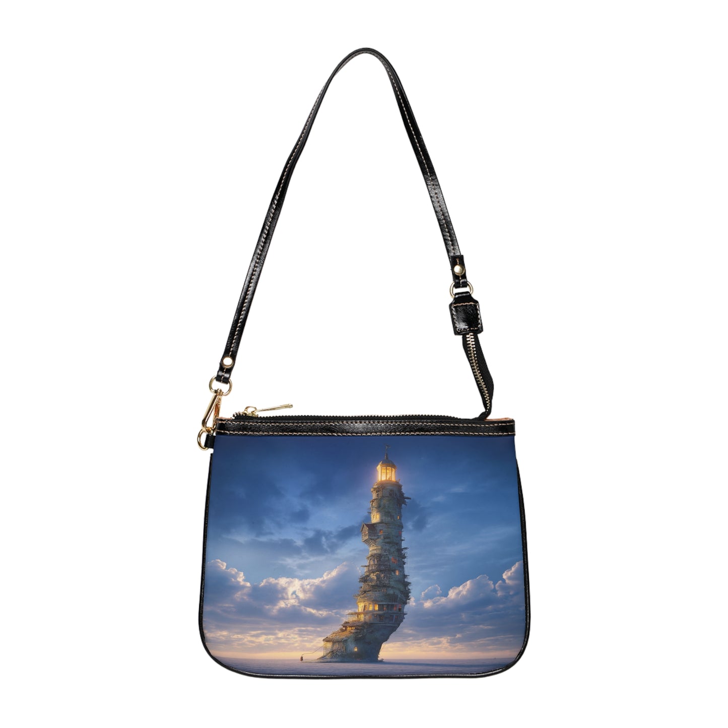 Skyborne Lighthouse Small Shoulder Bag – Twilight Beacon Dreamscape