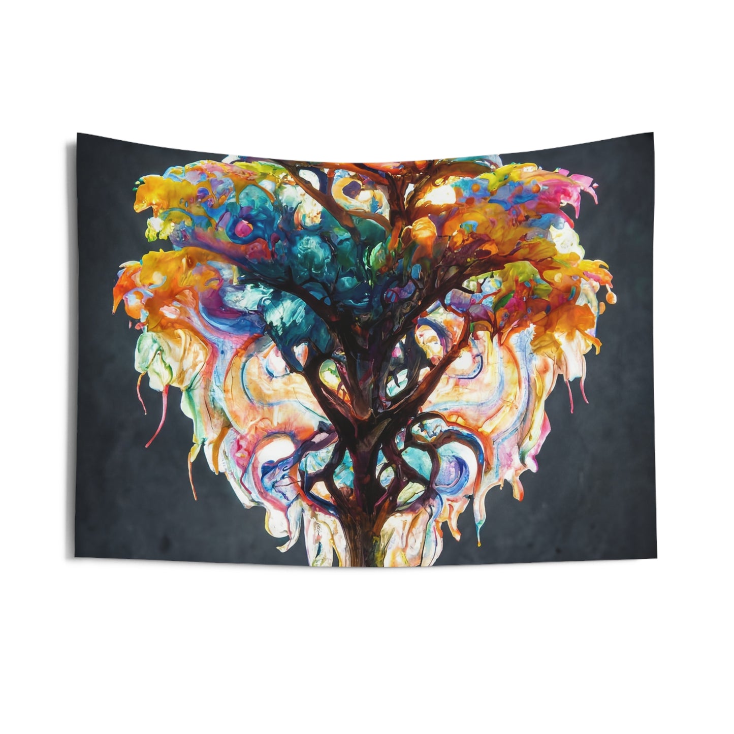 Chromatic Life Tree Indoor Wall Tapestries – A Living Rainbow in Your Space