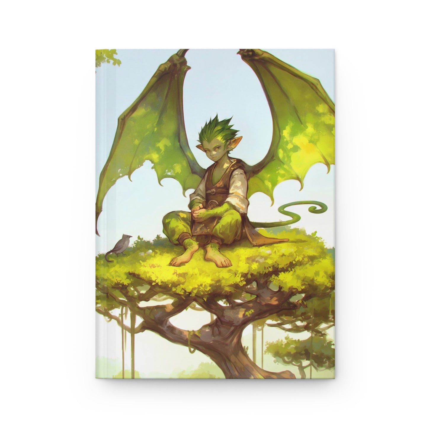 Greenwing Guardian Hardcover Journal Matte – Serene Forest Perch